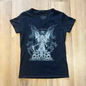 Sleep Token Women’s Black V Neck Worship Shirt Size Small Back To Eden Vessel